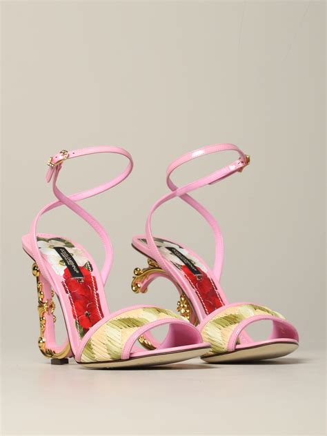 dolce gabbana thong sandals pink|dolce gabbana heel wedges.